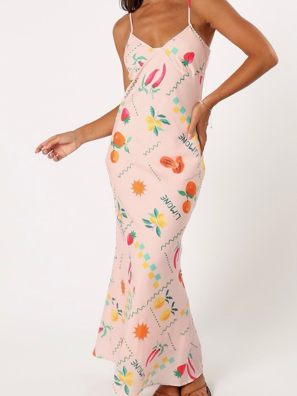 Petal & Pup, Frutti Satin Maxi Slipdress, Size L - Picture 2 of 4